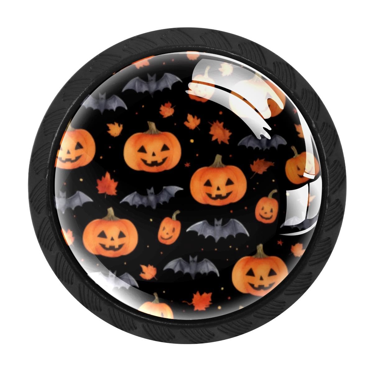 Heoeh Multi 12 4 Pcs Cabinet Knobs, Halloween Pumpkin Bats Drawer Knobs Dresser Handles