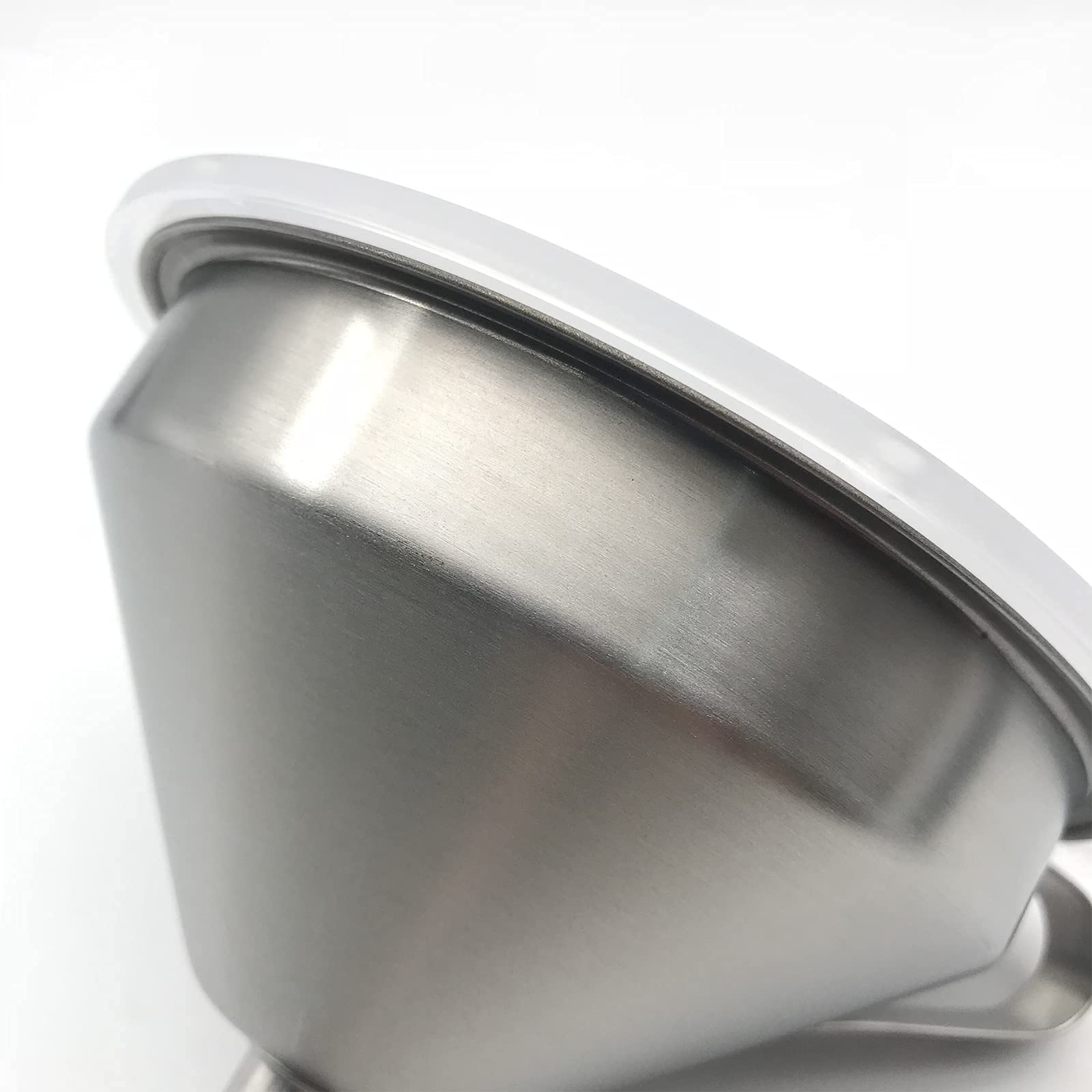 Embudo de cocina de acero inoxidable 304 de 5 pulgadas con filtro extraíble y filtro de malla 400 para filtrar polvo líquido de transferencia (400 malla y embudo)