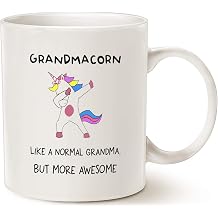 MAUAG Funny Unicorn Cool Grandma Coffee Mug Christmas Gifts, Grandmacorn Like a Normal Grandma But More Awesome Cups for Grandmother Mom Wife, White 11 Oz