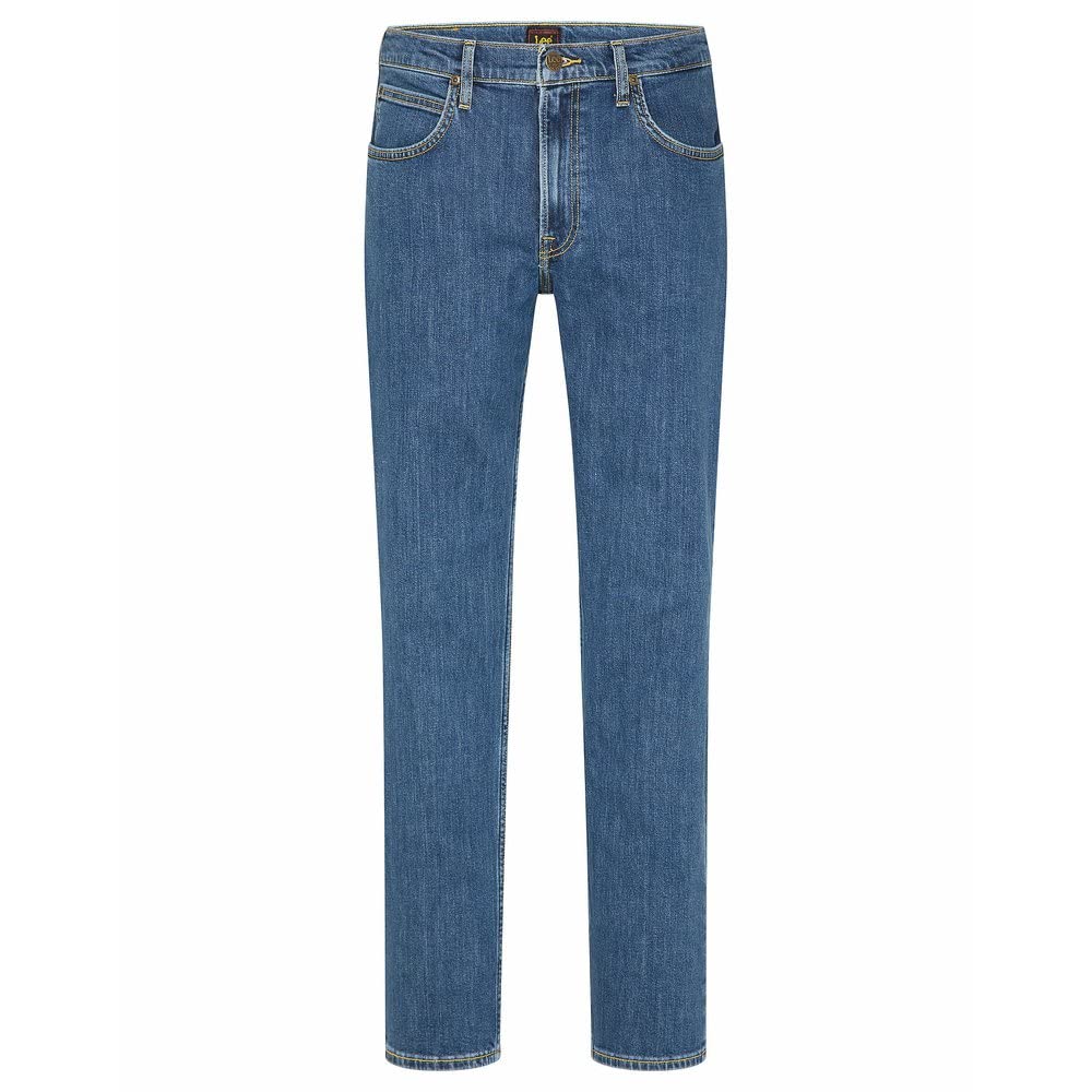 Lee Men's BROOKLYN STRAIGHT Jeans, MID STONEWASH, 44W / 32L