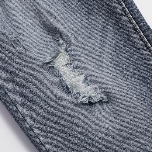 Boys' Slim Fit Elastic Jeans with Holes Stretchy Comfort Jeans3
