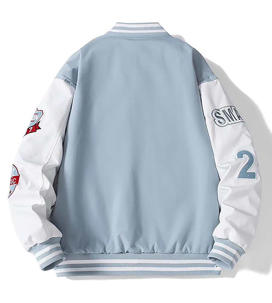 Chaqueta Varsity Unisex Purple XL Bomber Con Bordado Hip Hop