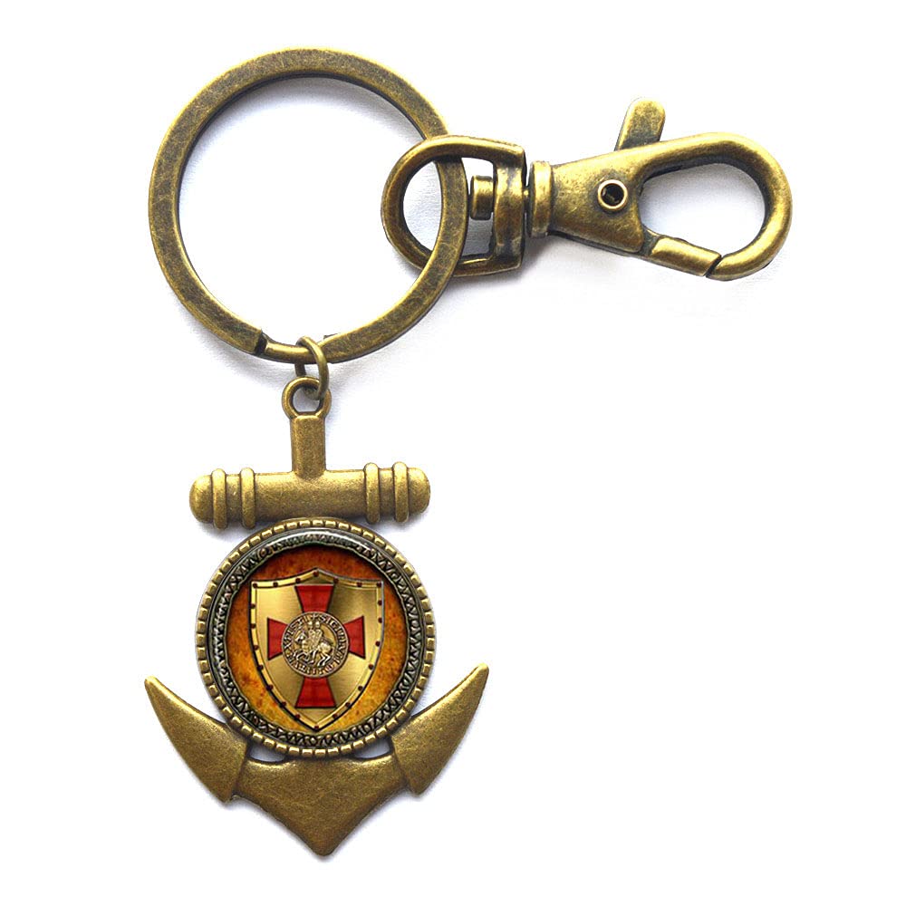 Porte-clés, Bijou De Sac Imprimé Caravane Bleu Camping, Happy Camper