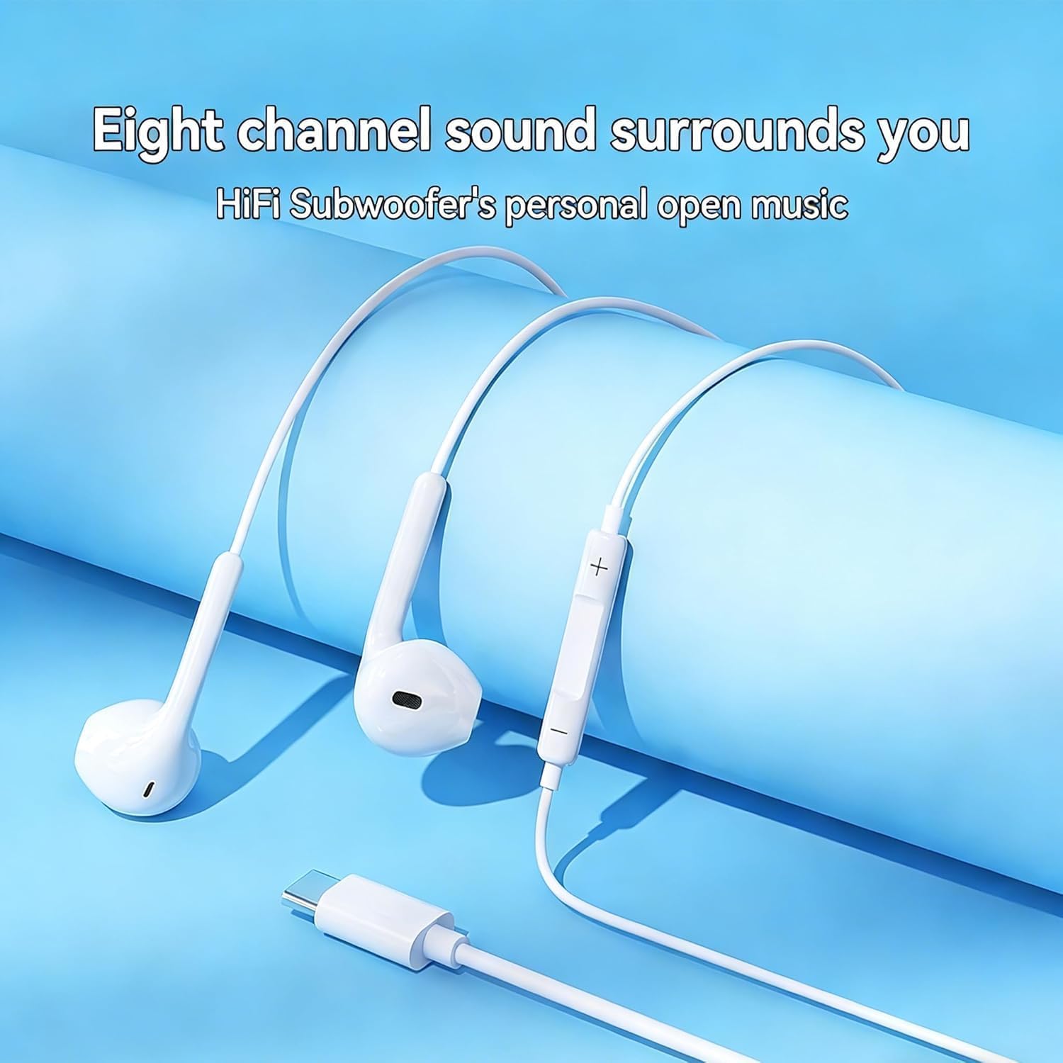2 Pack Headphones with USB-C Plug, Wired Ear Buds with Built-in Remote to Control Music, Phone Calls, and Volume,Compatible for iPhone 15 16 17 Pro Max Plus