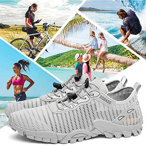 Image of SOBASO Water Shoes Women Men Quick Drying Swim Beach Aqua Shoes for Water Sport Diving Hiking Sailing Travel