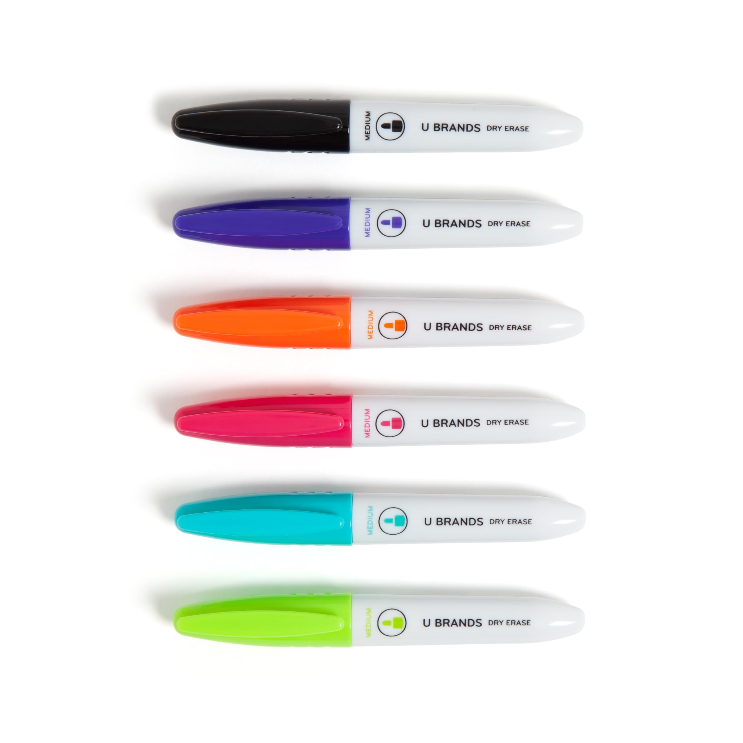 U Brands Fine Tip Dry Erase Markers, Mini Size Whiteboard Markers, Low Odor, Assorted Bright Colors, Set of 6