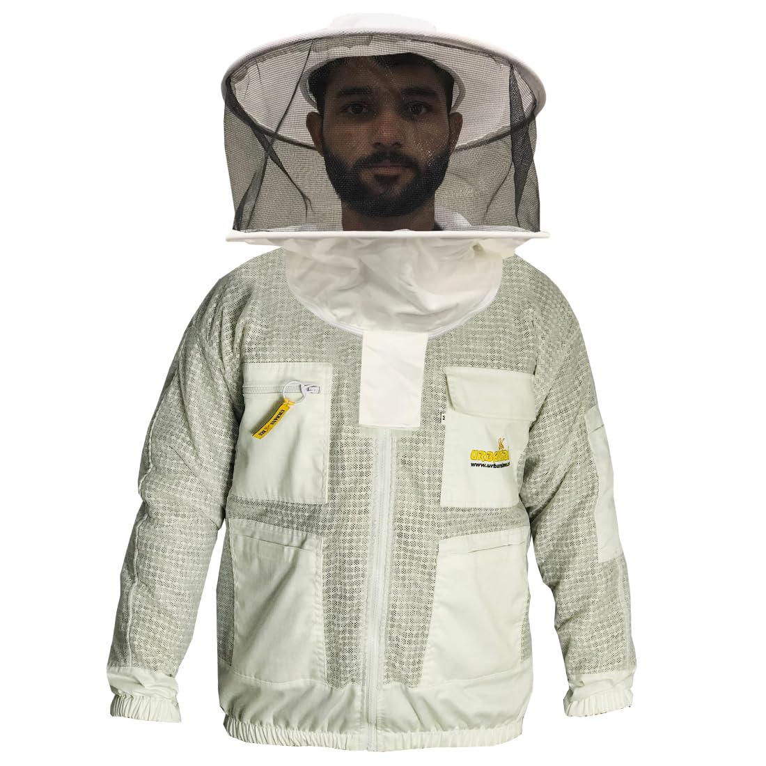 REWON Imkerjacke Belüftet, beekeeper jacket mit Runder Hut und Schleier, Imkeranzug Imkerjacke Mann Frauen Imkerschutzkleidung für professionelle Imker