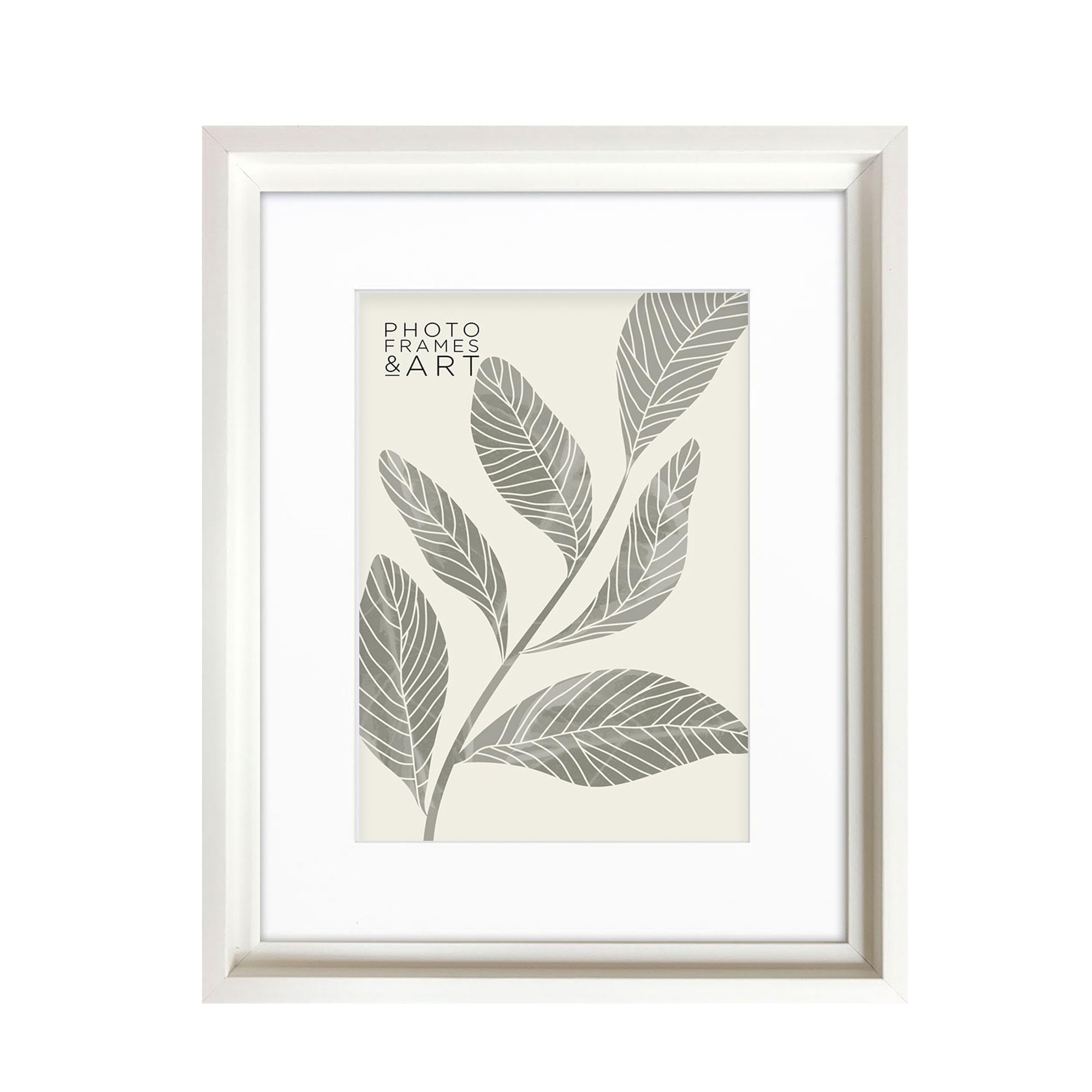pf+a REAL GLASS 14x11 Hoxton White Picture Frame - 14x11 For10x8 inch Photo Frame With Mount