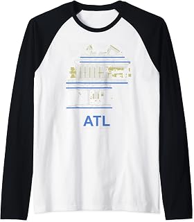 ATL Hartsfield Jackson Atlanta Int'l Airport Art Pilot Raglan Baseball Tee