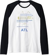 ATL Hartsfield Jackson Atlanta Int'l Airport Art Pilot Raglan Baseball Tee