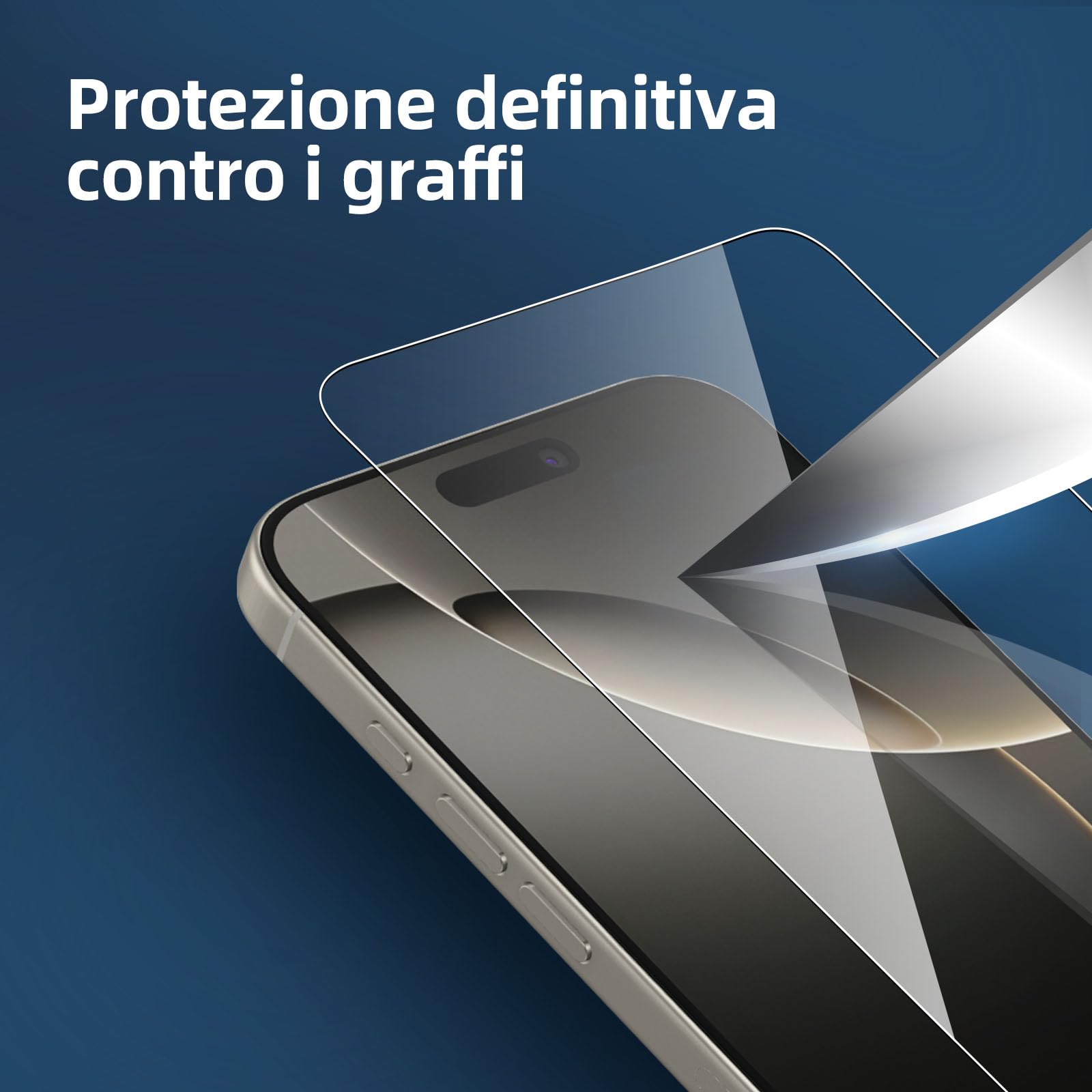 NEW'C 3 Pezzi, Vetro Temperato per iPhone 16 Pro Max (6,9"), Pellicola Prottetiva, Senza Bolle, Durezza 9H, 0,36mm Ultra Trasparente, Ultra Resistente
