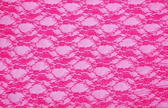 Luvfabrics Stretch Floral Lace Fabric, 4 Way Stretch, By The Yard Hot Pink