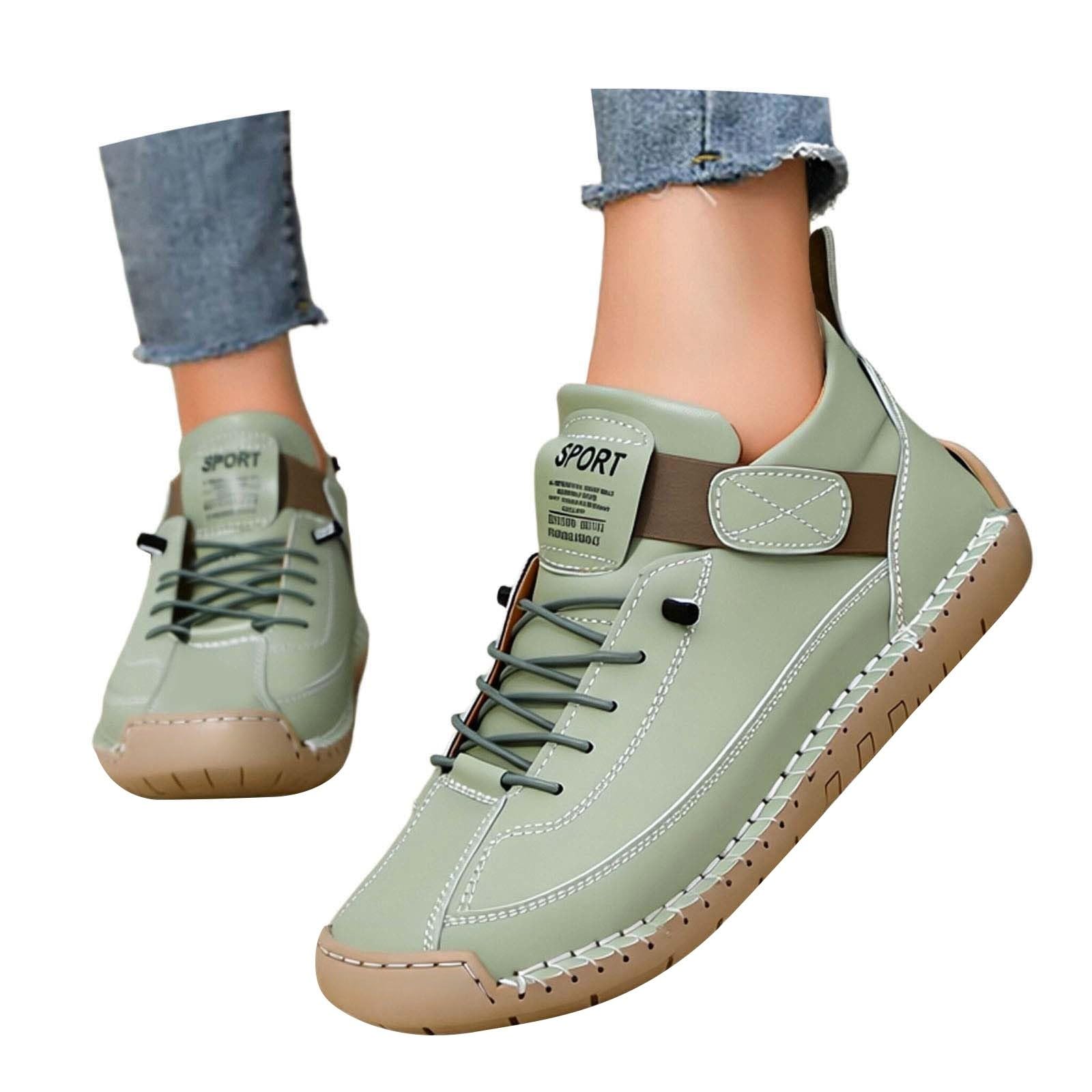 Scarpe da Ginnastica Donna Uomo Ortopediche in Pelle Comode Fondo Morbido Arch Support Scarpe da Camminare Fatte A Mano Plantar Fasciitis Traspirante, Slip On Ortotico per Quotidiano Casual Outdoor