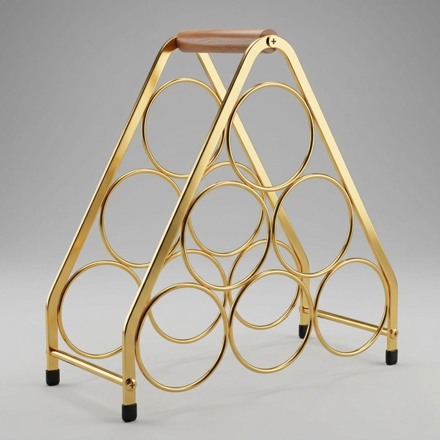 SMILEDRIVE® Luxury Wine Holder with Radiant Golden Finish | 6 Bottle Metal Wine Rack-picture-17