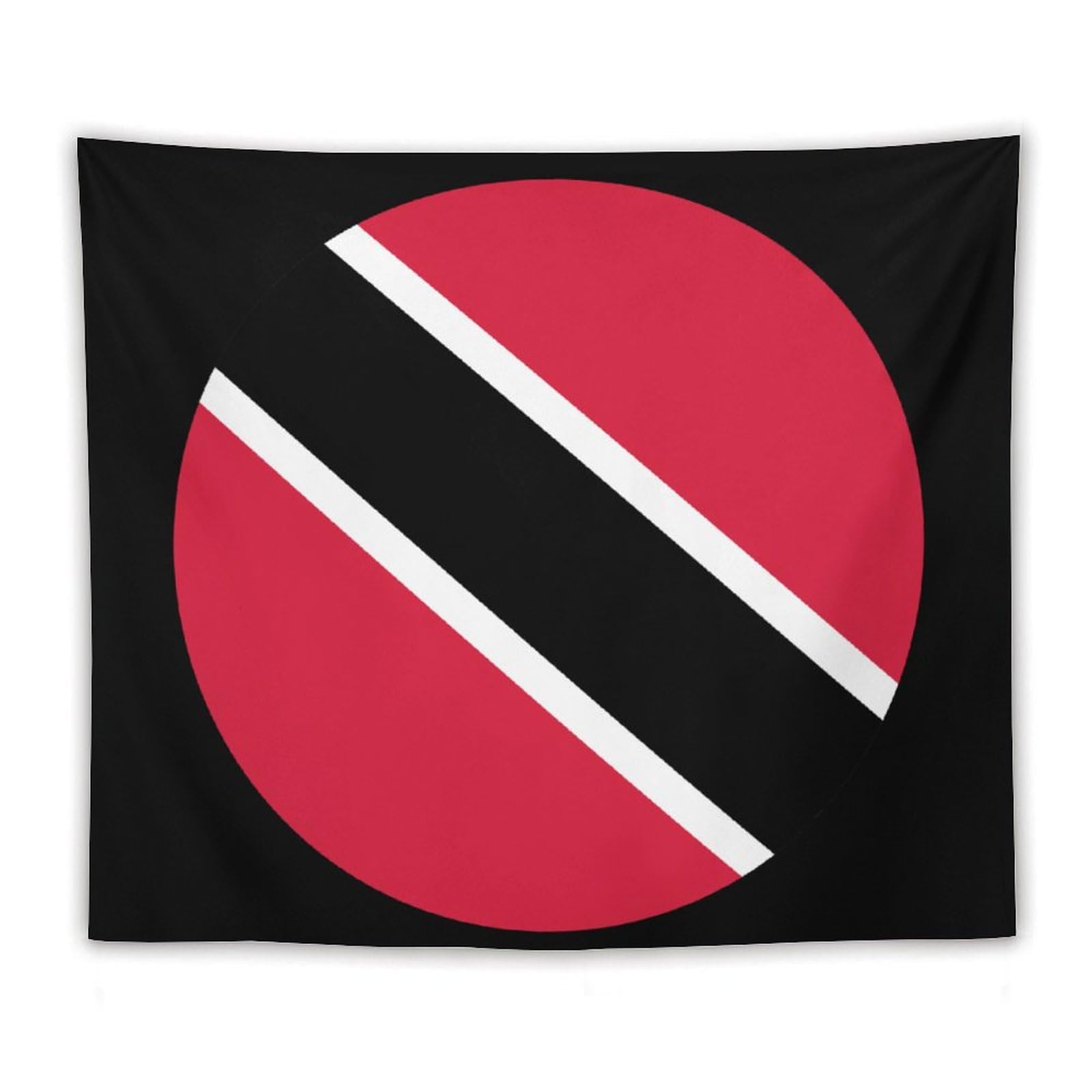 XingFox Trinidad Tobago Flag Round Tapestry Wall Hanging, National Flag Art Wall Decoration Tapestry, For Bedroom Living Room Dorm Home Decoration, 50"x60"