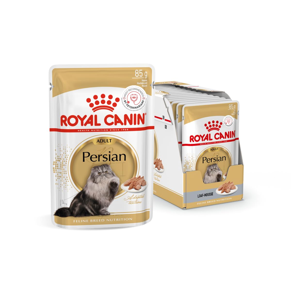 Royal Canin Persian Cat Adult Food, 85 Grams, Pack of 12 Sachet, Wet Food, Supports Healthy Growth & Long Hair, Digestive Health, and Urinary Health