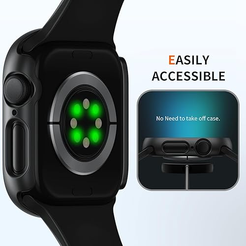 Miniatura 10 de BHARVEST Paquete de 10 fundas rígidas de policarbonato compatibles con Apple Watch Series 8 Series 7 de 1.772 pulgadas, con protector de pantalla de