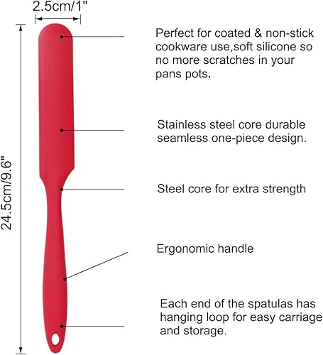 Miniatura 2 de uxcell Espátula de silicona resistente al calor anti-arañazos cocina Turner antiadherente tarro espátula para cocinar hornear y mezclar herramienta