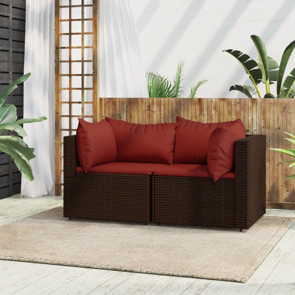Divano Piccolo Salvaspazio,Divani Angolari Modernidivani Angolari Da Giardino Con Cuscini 2pz Polyrattan Marroneadatto A Terrazza, Giardino, Soggiorno, Balcone, Cortile