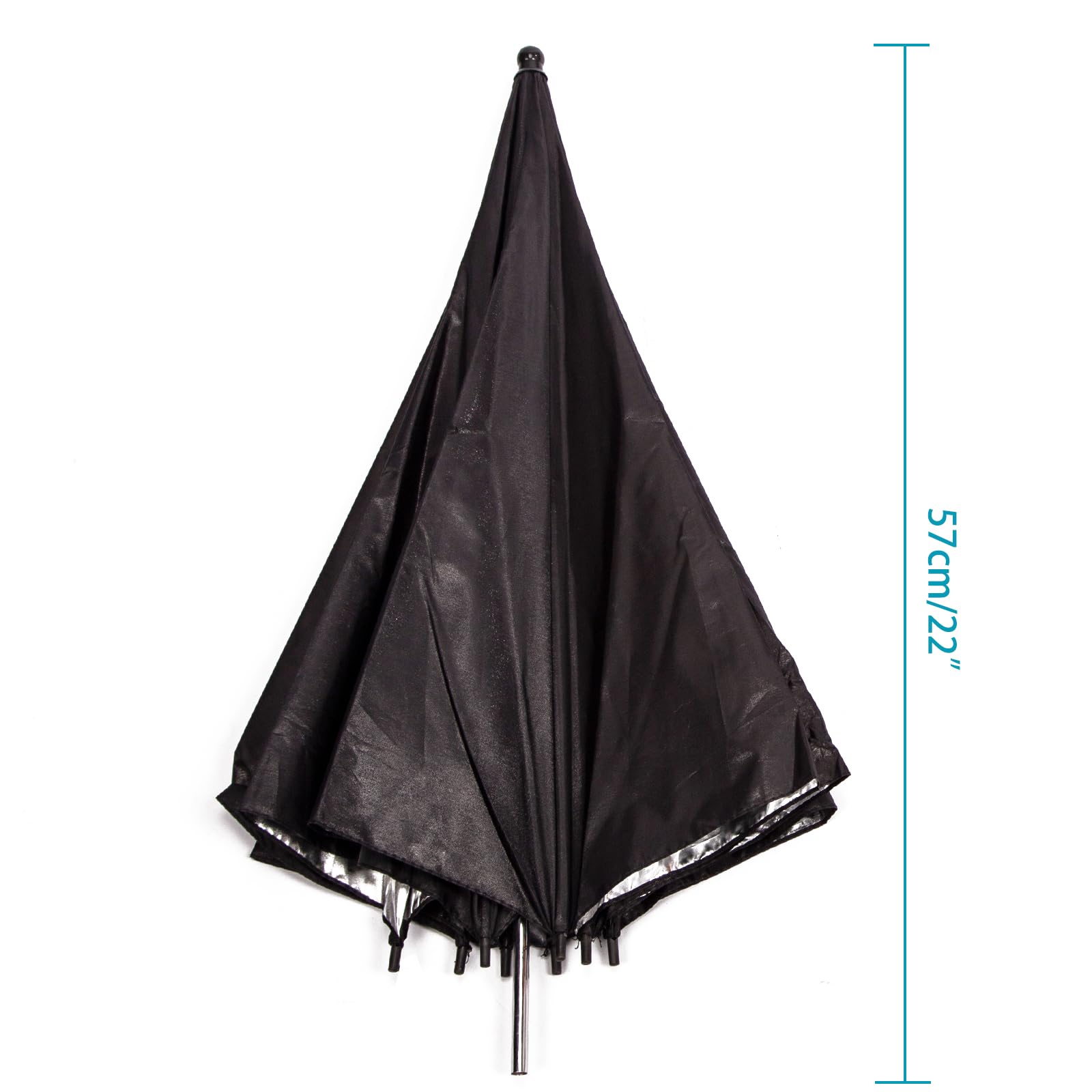 Paquete de 2 paraguas para estudio fotográfico de 84 cm, color plateado y negro, reflectante, paraguas de flash de fotografía para estudio de video y sesión de fotos