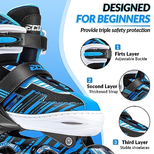 Ecoo Adjustable Inline Skates Boys And Girls With Light Up Wheels,Roller Skates For Kids Ages 4-12 thumb #4