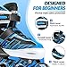 ECOO Adjustable Inline Skates Boys and Girls with Light up Wheels，Roller Skates for Kids Ages 4-12, Teen Skates for Beginner Outdoor and Indoor (Blue, Large-Youth（3-6 US）)