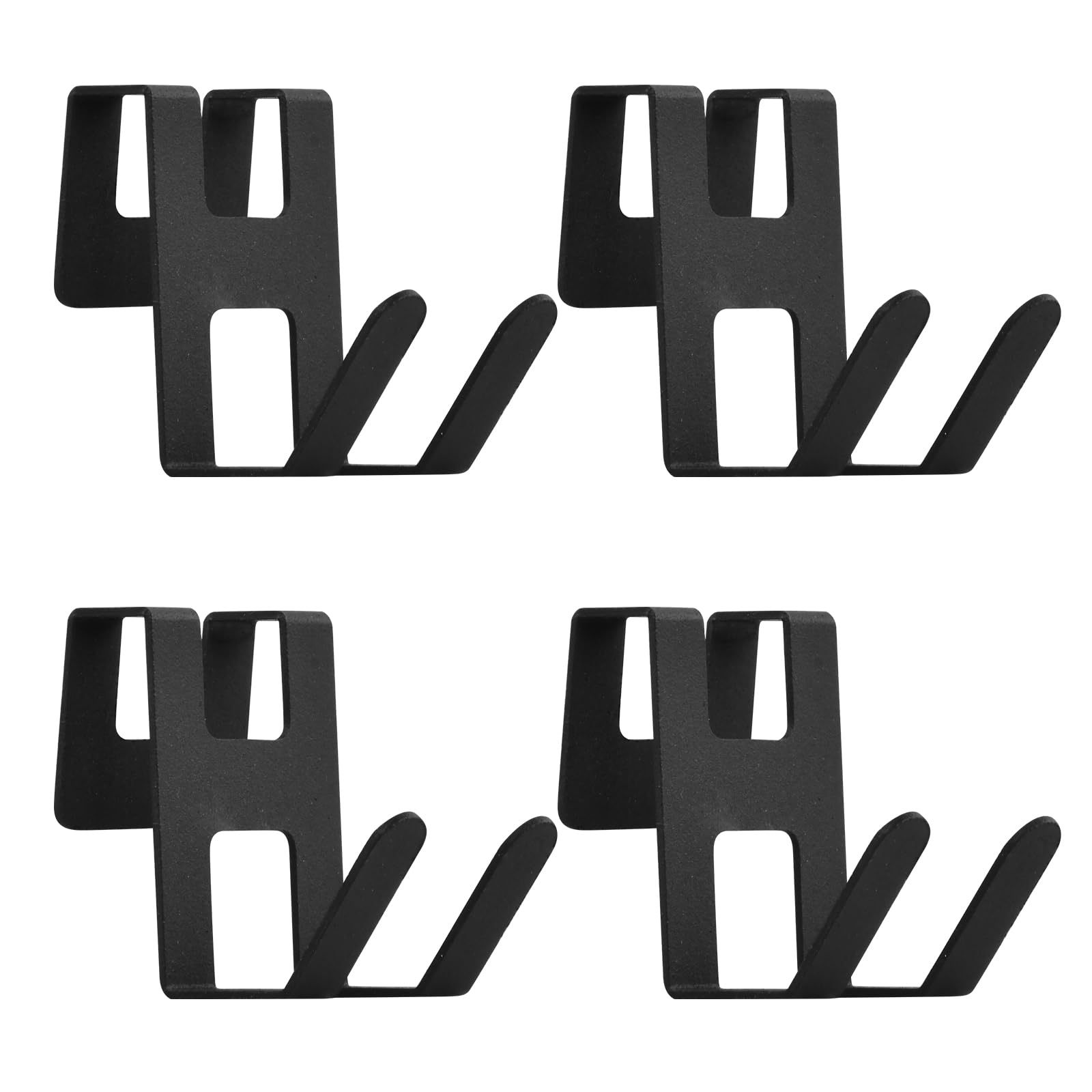 Marjoramy 4 Pack Over Door Hook,Door Back Hook Hanger,Suitable for Hanging Plant Baskets, Hook Rack is Very Suitable for Hanging Dishes,Aprons,Coats,Hats,Purses,Bags,Towels,Etc,Metal,Black