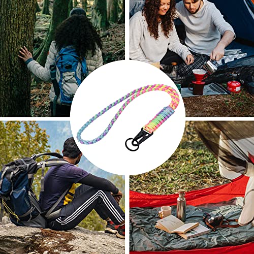 LAREDTREE Cordão Paracord resistente, colar paracord celular chaveiro apitos alça trançada de pulso,