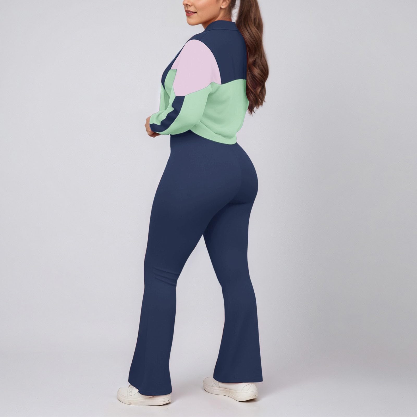 Conjunto CháNdales Para Mujer 2 Piezas Conjunto Deportivo Femenino de Dos Piezas con Chaqueta Cremallera y Pantalones Ajustados para Yoga Gimnasio Entrenamiento Físico y Uso Diario