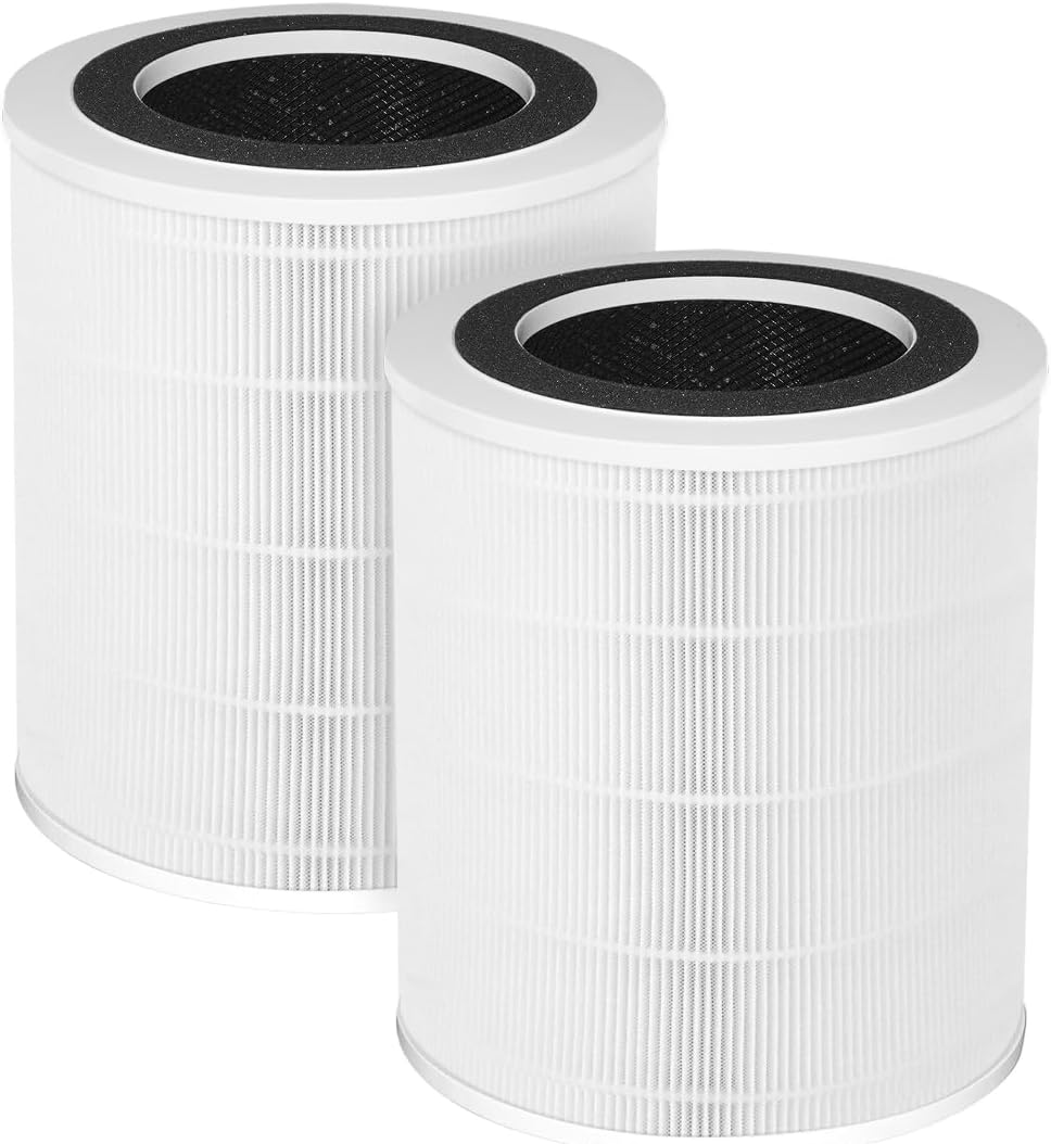 KJ350 Replacement Filter Compatible with AOPO Air Purifier KJ350, Also Fit for ABTOP AP350 Air Purifier, 3-Stage Filtration with Activated Carbon, 2 Count