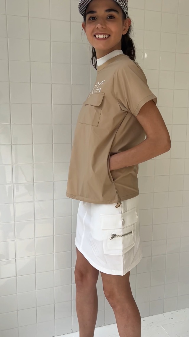 Amazon.co.jp: [Delsol] 7810 BE ベージュ 裾ドロスト半袖プルオーバー