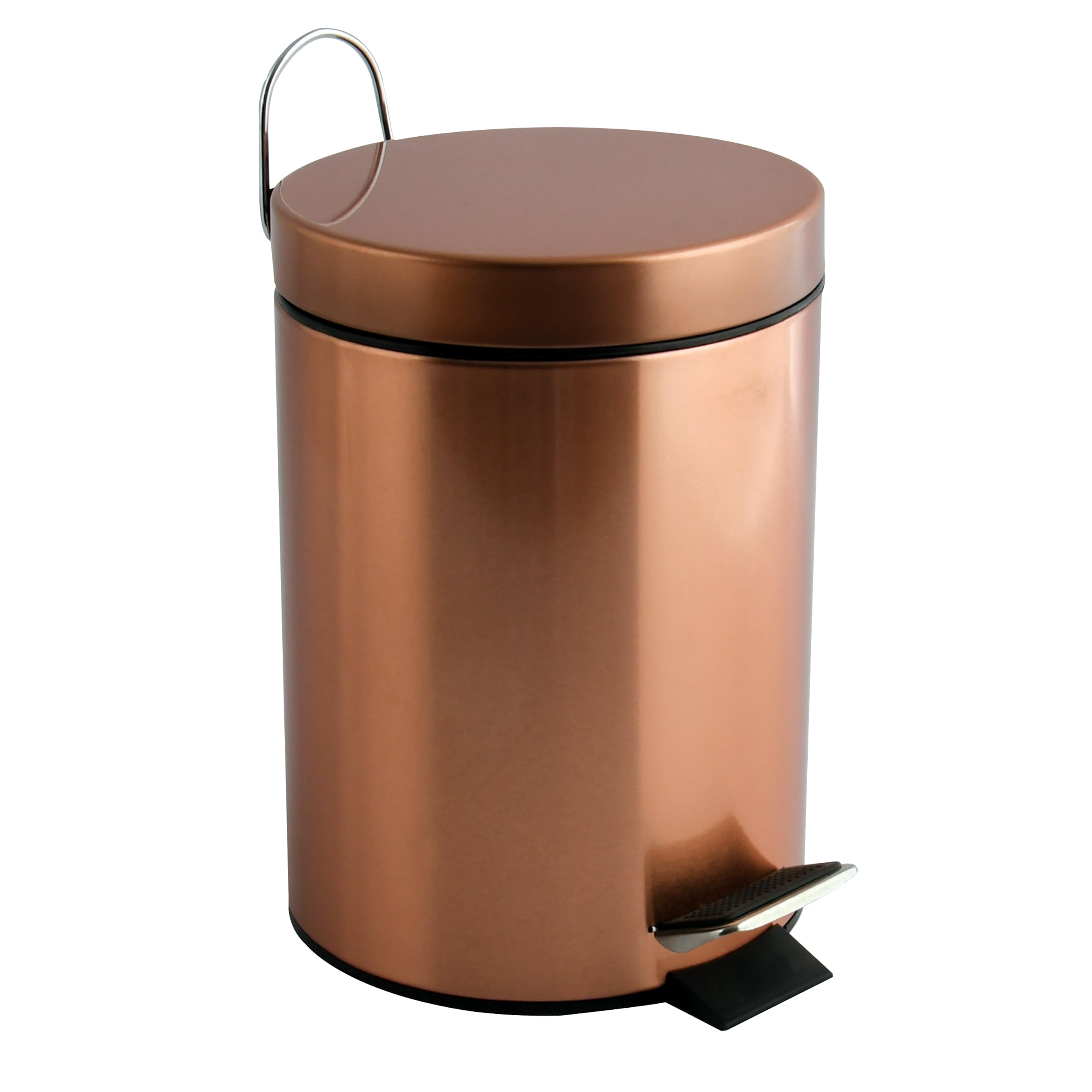 Msv Copper Cosmetic Bin Hans Waste Bin Pedal Bin Trash Can - 3 Litres - With Removable Inner Bucket - Plastic, Cuivre