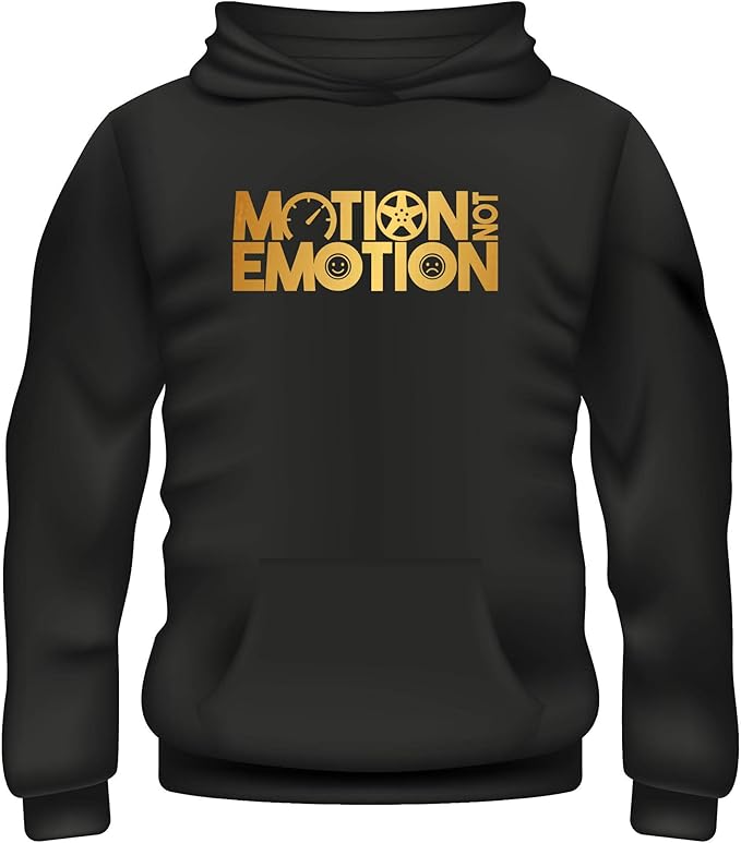 Motion Not Emotion Unisex Hoodie Black Material Various Sizes Amazon