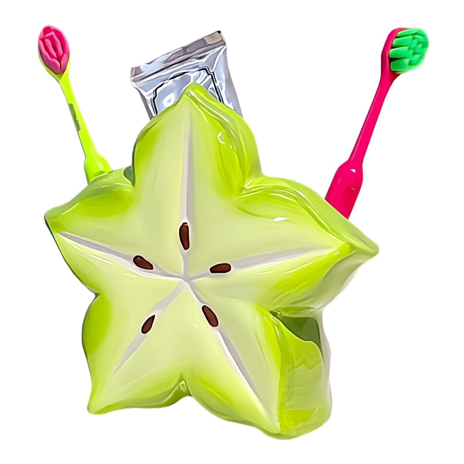 Toothbrush Holder Ceramic Toothbrush Holder For The Bathroom Cute Starfruit Shape Reusable Mouthwash Cup