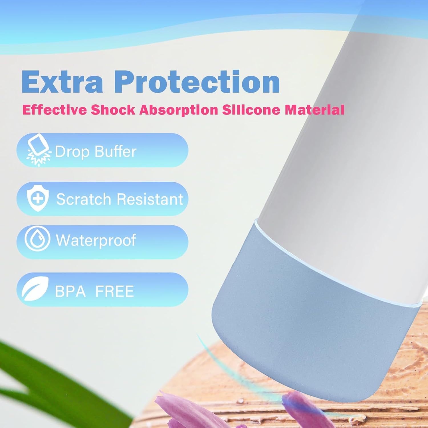 2pc Protective Silicone Boot Bumper for Hydro Flask Wide Mouth, Silicone Base Sleeve for Hydro Water Bottle and Other Brand Water Bottle accessories(Boot size: 3.56inch Bottom Diameter) - Image 4