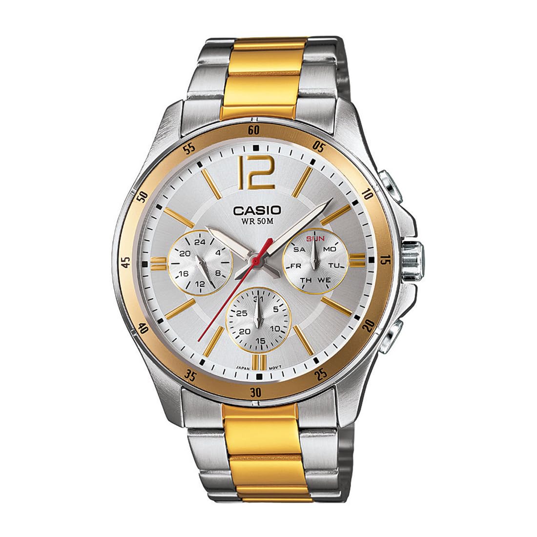 Casio Enticer Mens Analog Silver Dial Watch - MTP-1374HSG-7AVIF(A1653) (B07XHBP8MK) Amazon Price History, Amazon Price Tracker