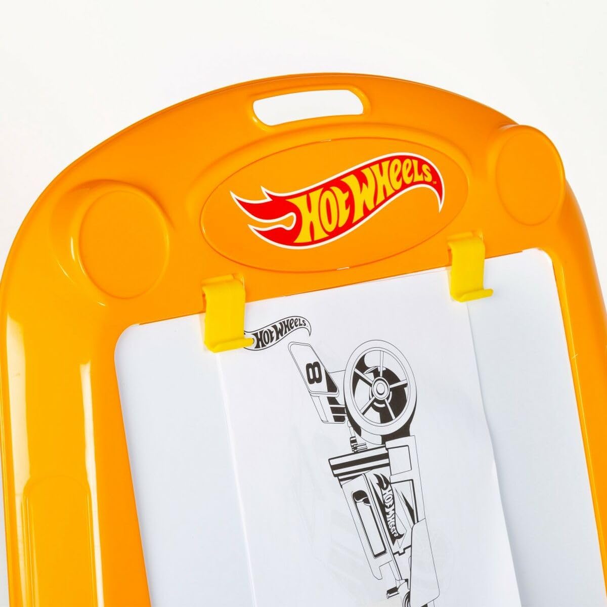 COLORBABY 77432, Lavagna per bambini Hot Wheels con cavalletto, lavagna per bambini, lavagna per pennarelli, giocattoli per bambini, giocattoli educativi, regali per bambini
