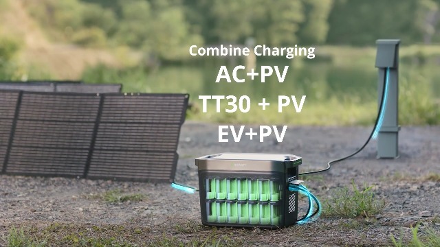 Image of GROWATT INFINITY 2000 Pro Portable Power Station with 200W Solar Panel, 2048Wh LiFePO4 Battery, 2400W AC Output Electric Generator, Solar Generator for Home Backup, Camping, RVs, EPS Emergency