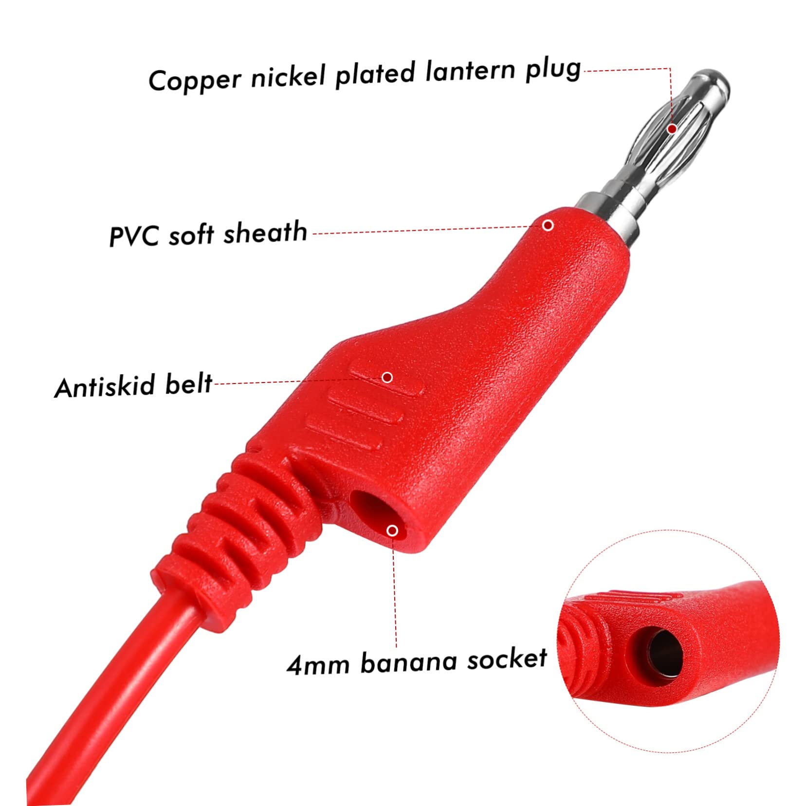 Cabilock 1 Juego kit de cables de prueba para multímetro equipo herramienta de probador eléctrico multimetro conectores banana herramienta de puntas de prueba de multímetro sondas de prueba