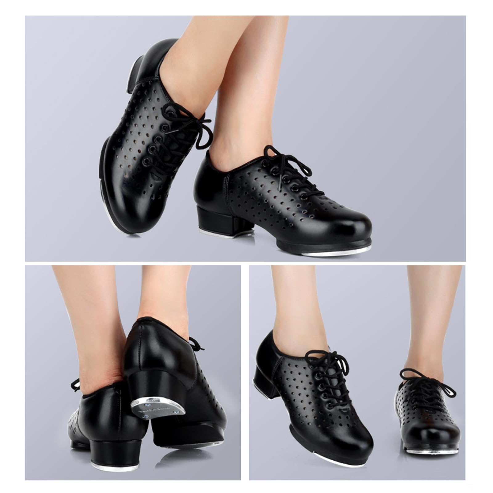 Kraftpaid Tap Dance Schoenen, Tap Schoenen, Dames Tap Schoen, Kids Tap Schoenen, Heren Tap Schoenen, Lage Hak PU Tap Schoenen, Tic Toe Tap Schoen Dans, Tap Schoenen Met Veterzolen, Stabiliteit, voor