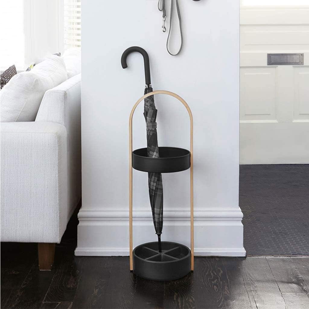 Wooden Umbrella Stand，Umbrella Stand Indoor Home Creative Commercial Floor-standing Umbrella Storage Rack for Hallway(D)