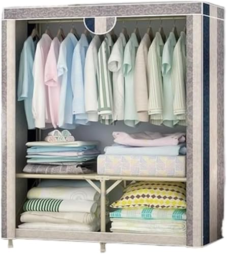 Draagbare kast Kledingkast Combinatiekast Draagbare doek voor slaapkamer Duurzame stalen pijpkast Opslag Vrijstaande kledingkast Kast voor het ophangen van kleding