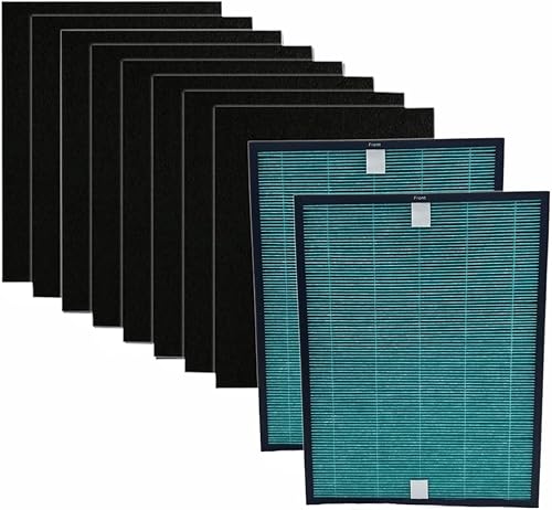 Can-Meagere - Filtro HEPA H13 de repuesto compatible con Coway Airmega 150, Airmega 160 (AP-1019C-FP) purificador de aire (2HEPA+8 prefiltros)