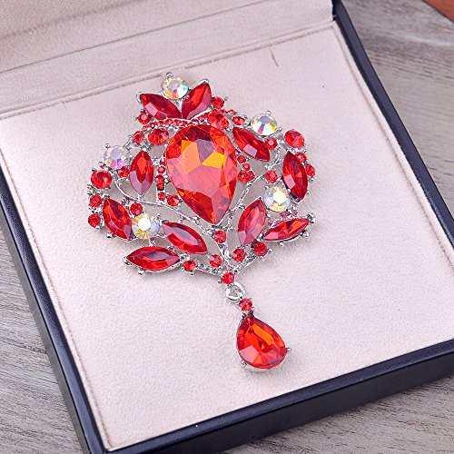 Image of Wedding Bridal Big Crystal Rhinestone Bouquet Brooch Shawl Pin for Women
