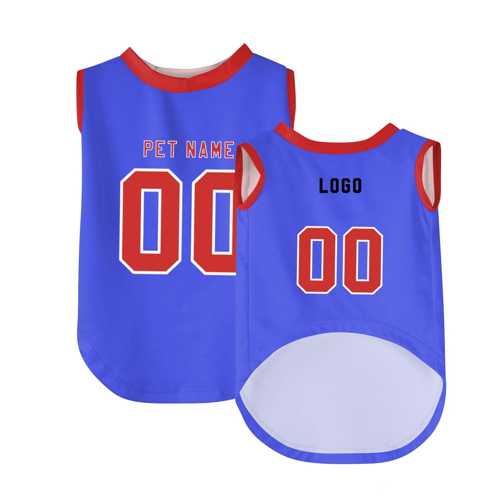 Custom Dog Tank Top Sleeveless Football Tee, Dog Football Jersey with Name Number Logo, Personalized Sports Fan Pet Jerseys Clothes for Small Medium Large Cat Dog Pet