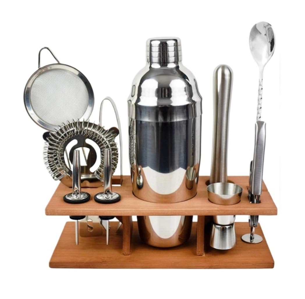 Juego de Cocktail Shaker Juego De Mezclador De Acero Inoxidable, Coctelera, Olla, Taza, Coctelera, Juego De Vino, Juego De Herramientas para Cóctel Coctelera Profesional Herramientas (Color : B, Siz
