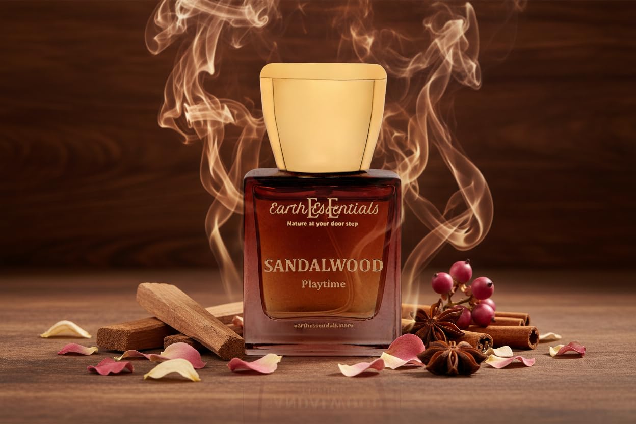 Earth Essentials SANDALWOOD Perfume Playtime with Jasmine Top Notes Everyday wear perfume 30 ml (Perfume)-image-30