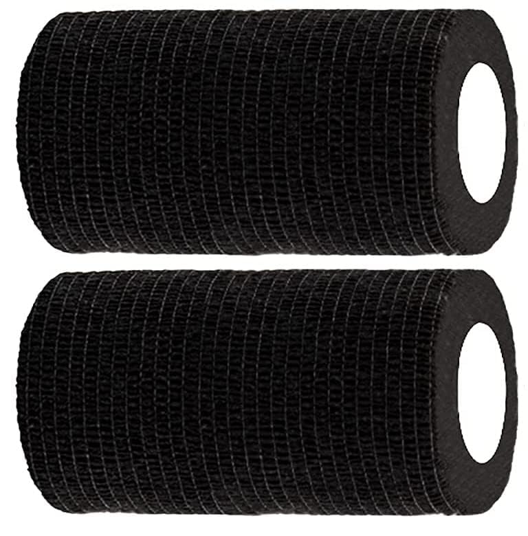 Image of A-Tape Breathable Self Adhesive Cohesive Bandage for Humans & Pets (Dogs, Cats, Birds) -Sports, Wrap, Athletic, Non Woven First Aid Medical, Wrist, Swelling (10 cm X 4.5 mtr) (Pack Of 2, Black)