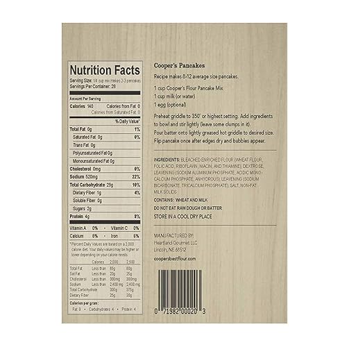 Cooper's Best - Mezcla para panqueques y waffles de suero de leche, basada en la receta original de 1876, mezcla para panqueques de Nebraska,