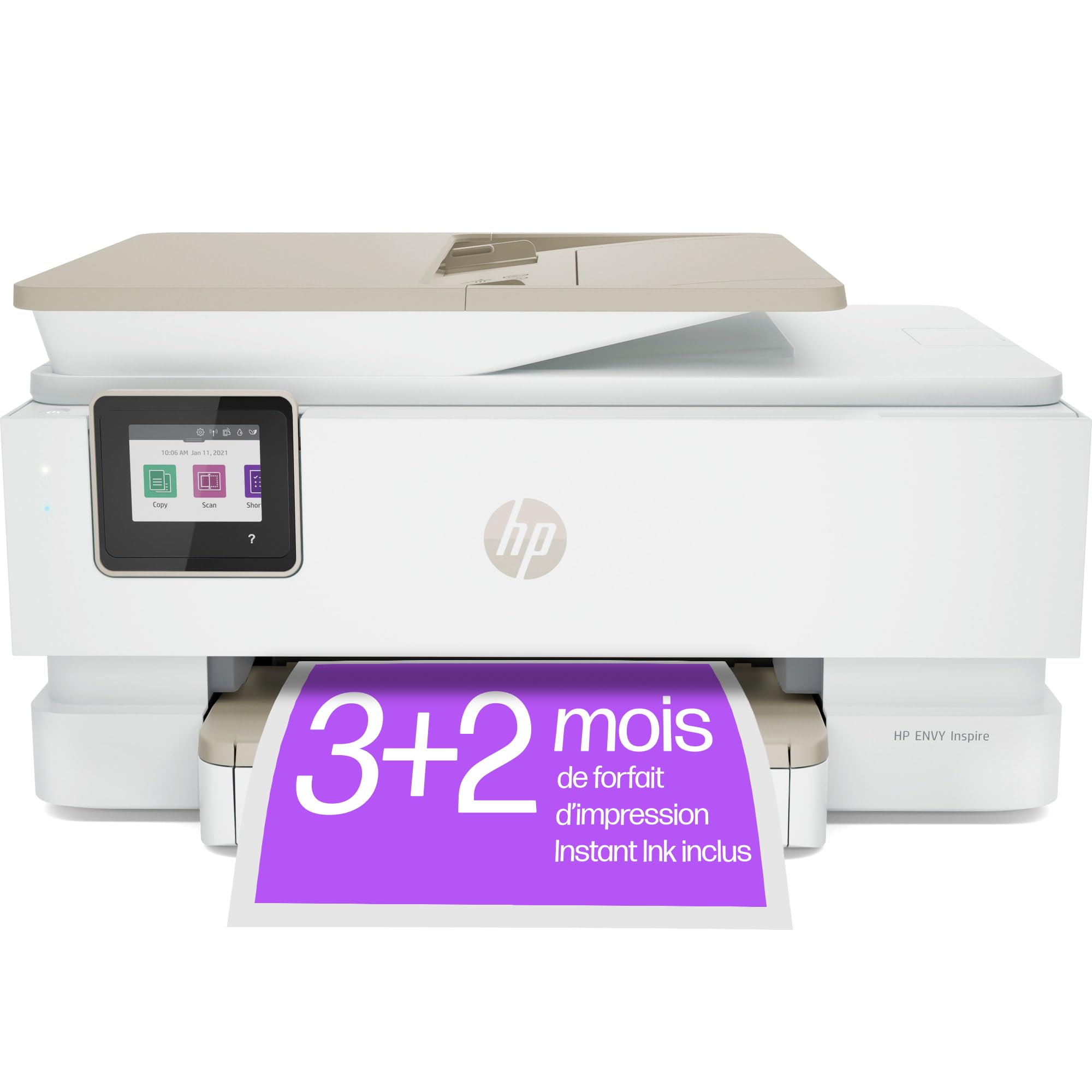 HP Envy Inspire 7920e Wielofunkcyjna drukarka atramentowa (HP+, drukowanie, skanowanie, kopiowanie, drukowanie zdjęć, ADF, DIN A4, 4 kolory, CMYK, WLAN, Airprint), Biała